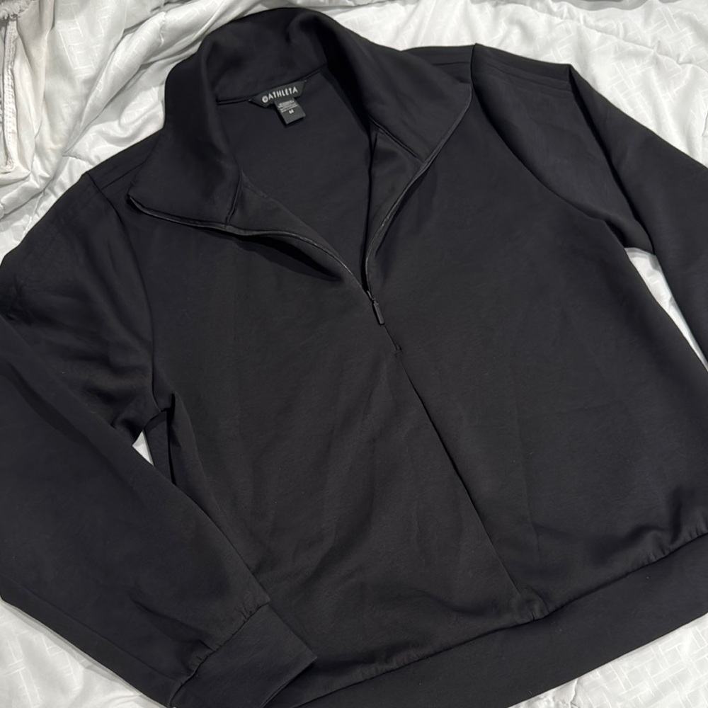 Athleta scuba quarter zip size medium black